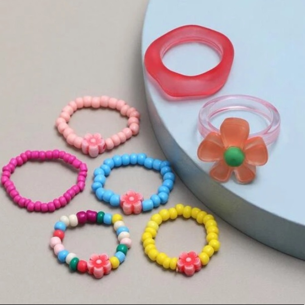 ❗️three 4 $30❗️7 pc acrylic midi ring set  knuckle - Picture 4 of 6